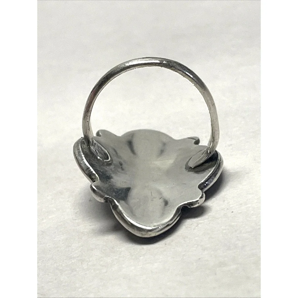Vintage Native American Snake Eye Sterling Silver Turquoise Ring Size 7.5